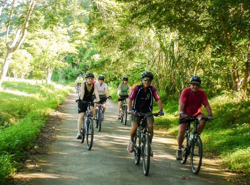 Tourists hiking in Cuc Phuong forest