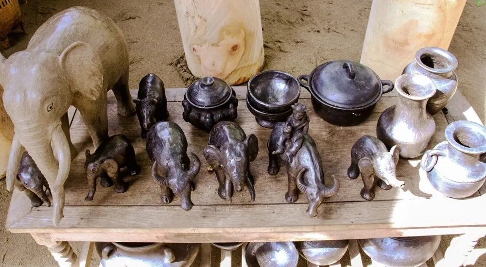 Unique handicrafts made from natural clay