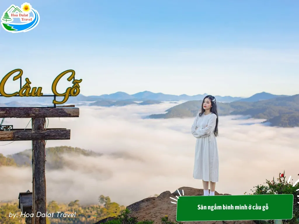 Billowing sea of clouds over Cau Dat Tea Hill