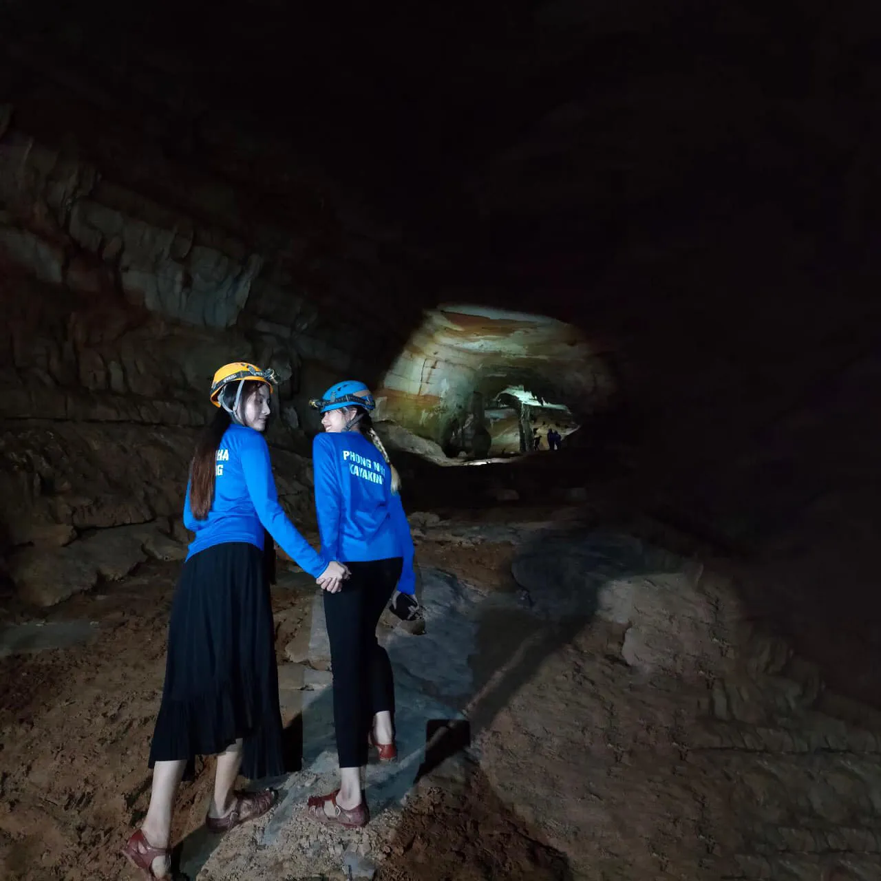Visitors exploring Bi Ky Cave