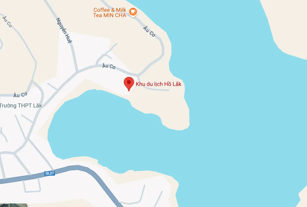 Location of Lake Lắk tourist area on the map