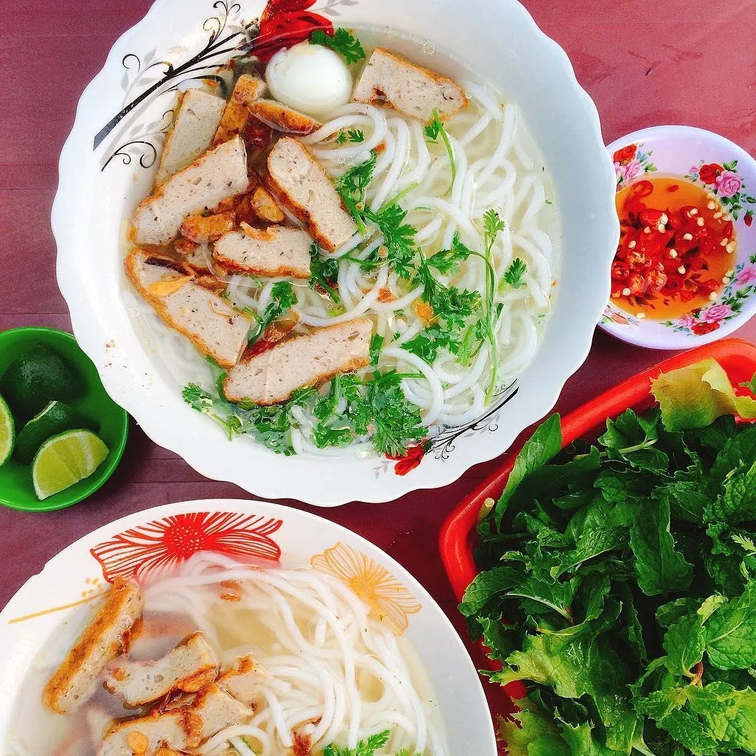Banh Canh Cha Ca (Fish Cake Noodle Soup), a specialty of Ninh Thuan and Binh Thuan provinces