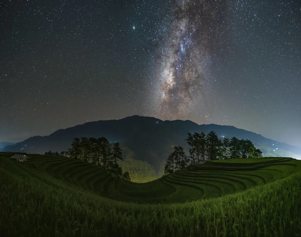 Sang Nhu in Mu Cang Chai, Yen Bai, Vietnam, a location to easily admire the Milky Way over terraced rice fields
