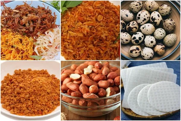 Ingredients for Tây Ninh bánh tráng trộn