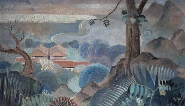 Oil painting "View from the Hilltop" by Le Pho