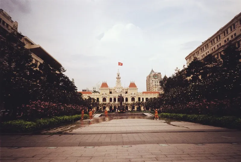 Ho Chi Minh City Hall (People's Committee Building) at the end of Nguyen Hue Walking Street