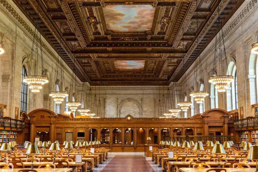 The Rose Main Reading Room with its high ceiling and natural light