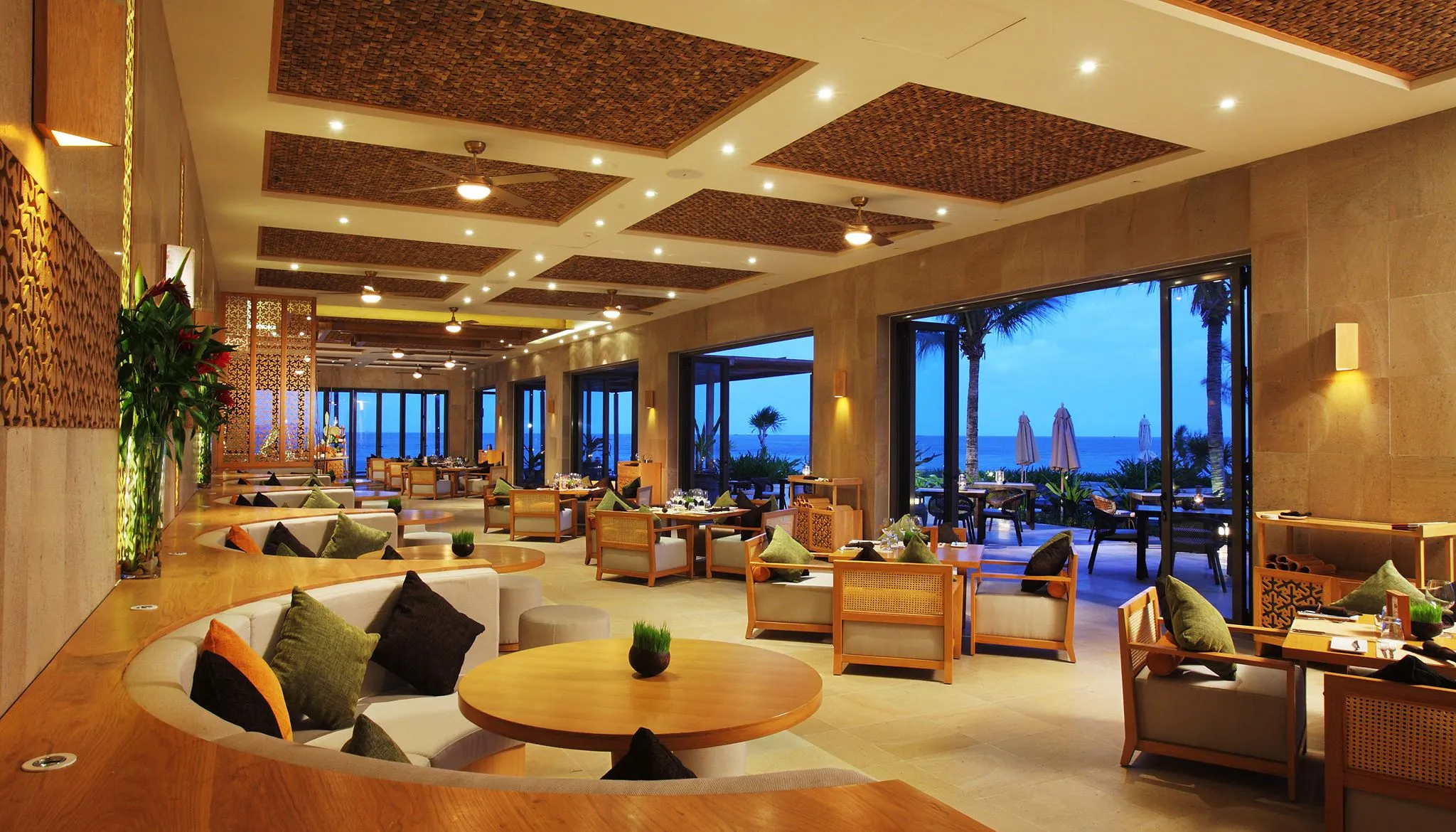 Sandals Restaurant with a romantic evening ambiance