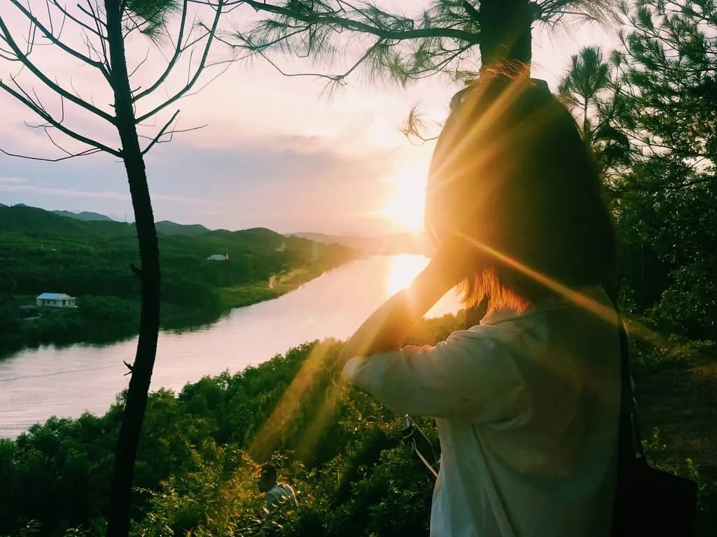 Sunset viewed from Vong Canh Hill. Photo: Collected