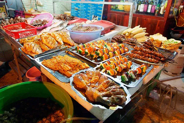 Diverse cuisine at Ha Tien Night Market