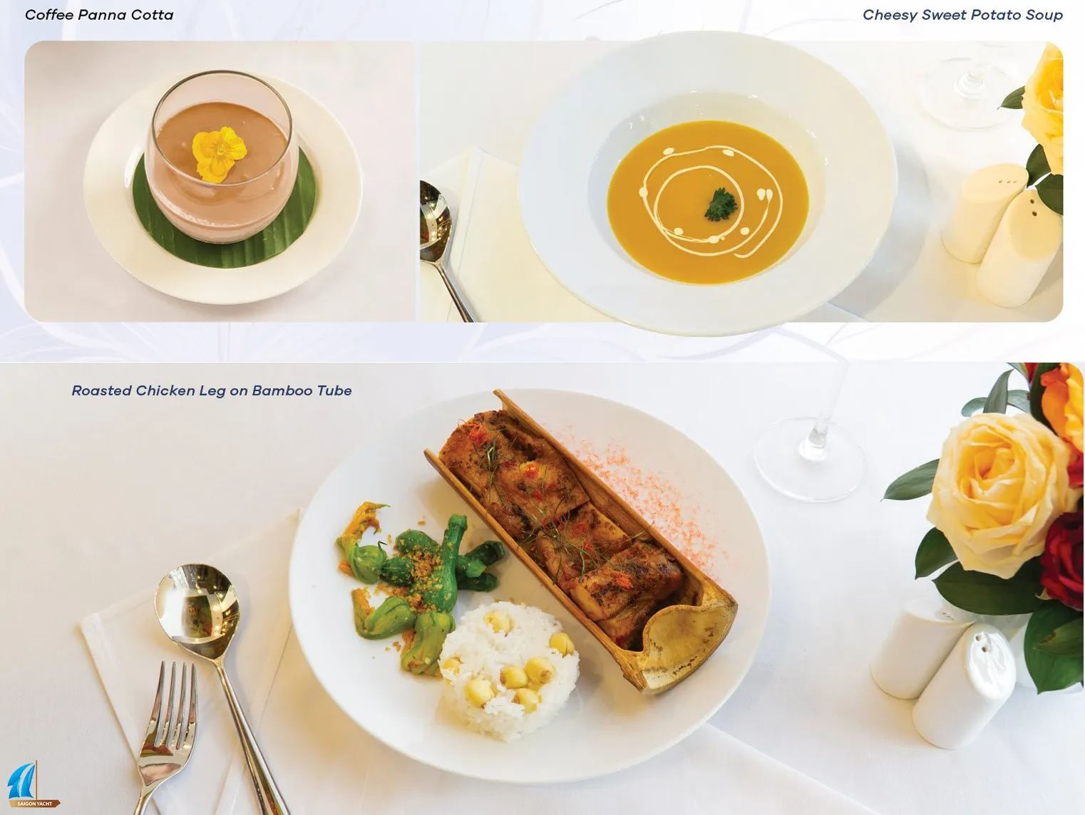 Exquisite Asian-European cuisine selection on a 5-star Saigon River cruise