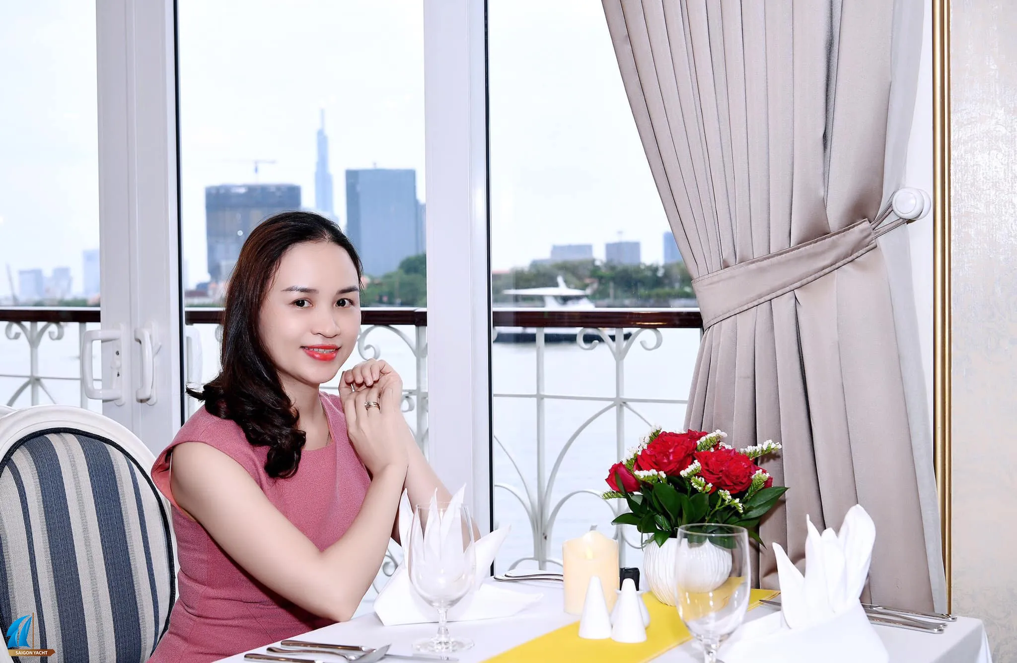 Fine dining experience on a modern cruise ship