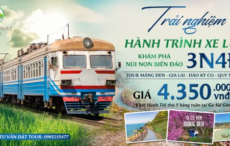 Green tea hills in Mang Den, an attractive highland destination for train tours