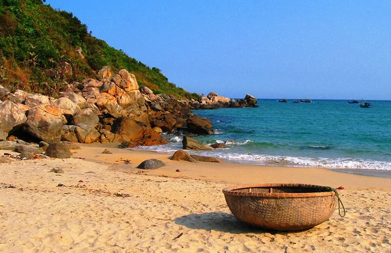 Smooth golden sand beach at Bai Con, Sa Huynh beach, Quang Ngai