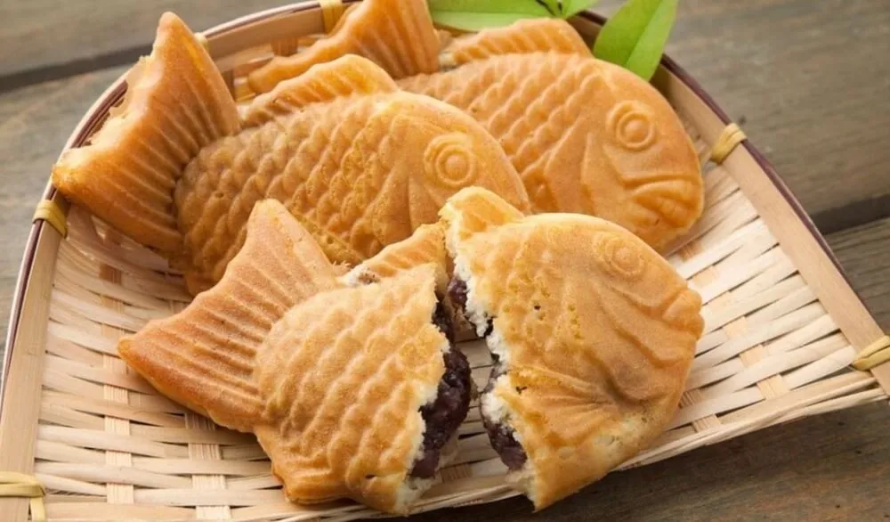 Delicious red bean filled Taiyaki fish cake