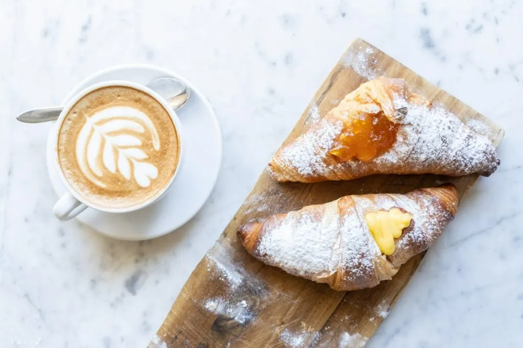 Traditional Roman maritozzi pastries filled with cream