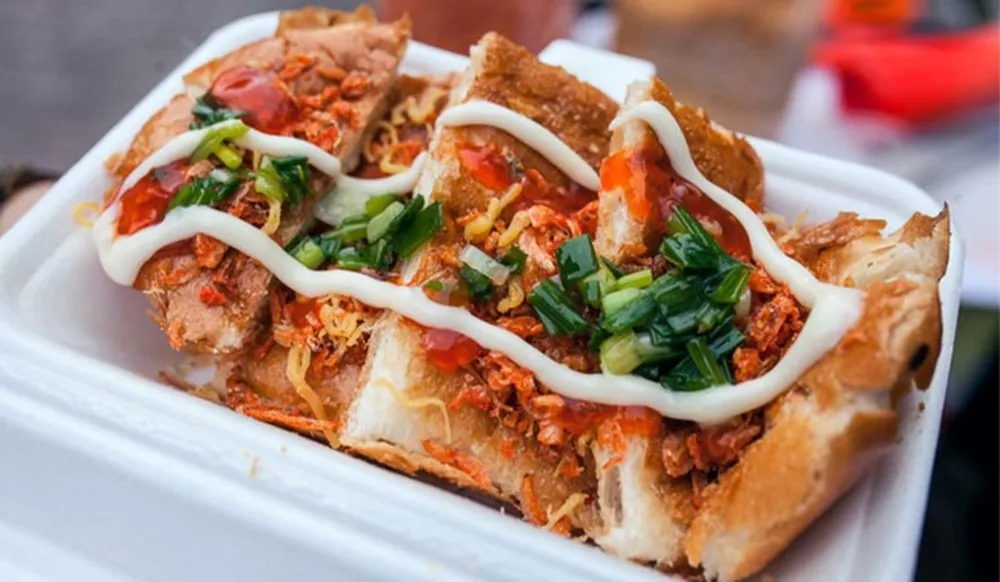 Saigon-style salt and chili grilled bread loaded with toppings