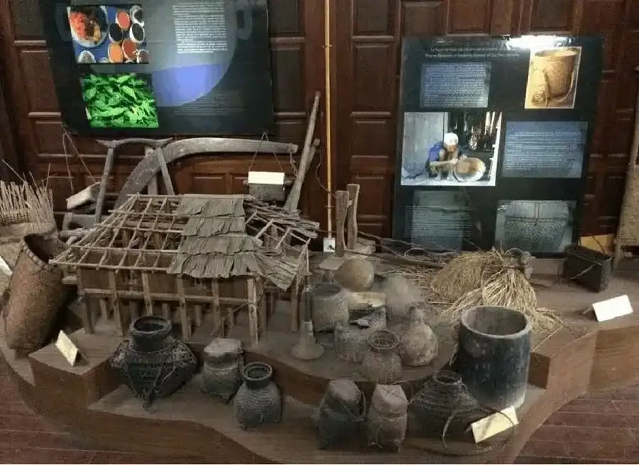 Display of local handicrafts and traditional clothing at Sapa Museum