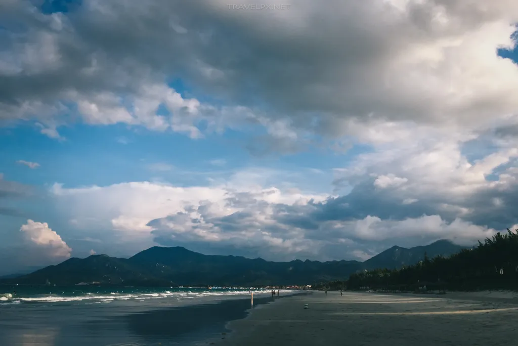 Doc Let beach with white sand and blue water in Ninh Hoa, Vietnam