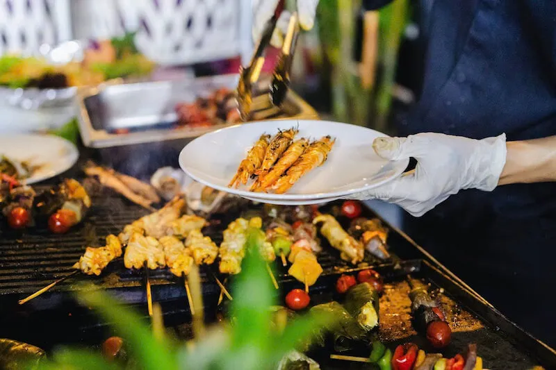 Buffet dinner on a cruise in Lan Ha Bay, Vietnam