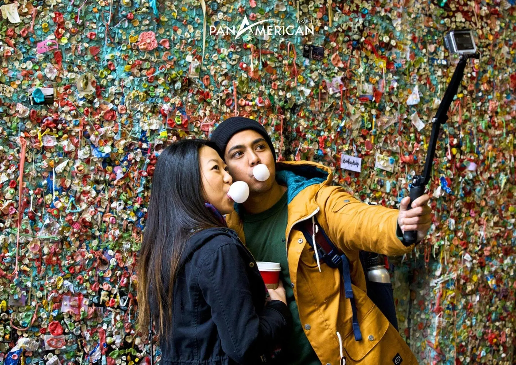 The Gum Wall, a famous check-in spot at Pike Place Market