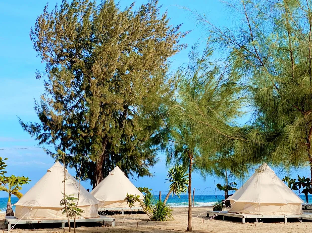 Glamping tents on Dai Lanh Beach, Nha Trang
