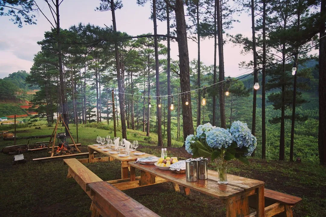 Glamping tents at Twin Beans Farm coffee plantation, Da Lat