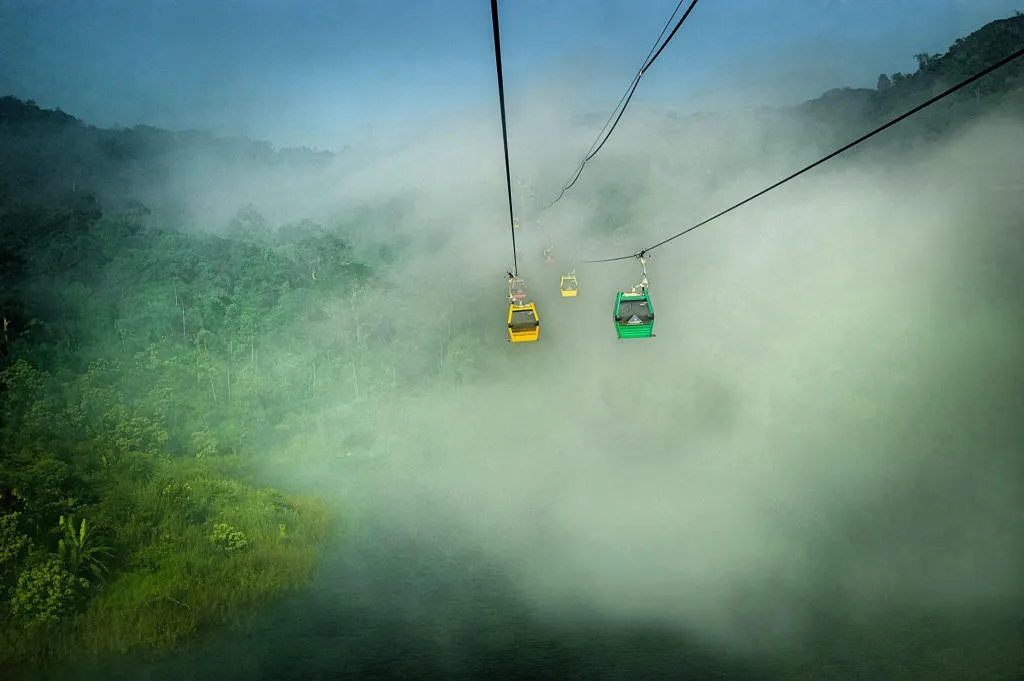 Modern Nui Cam cable car, an ideal means of transport for tourists to experience Nui Cam An Giang tourism comfortably and quickly