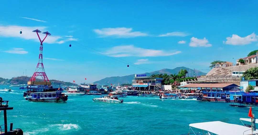 Cable car to Hon Tre Island, offering scenic views of Nha Trang Bay.