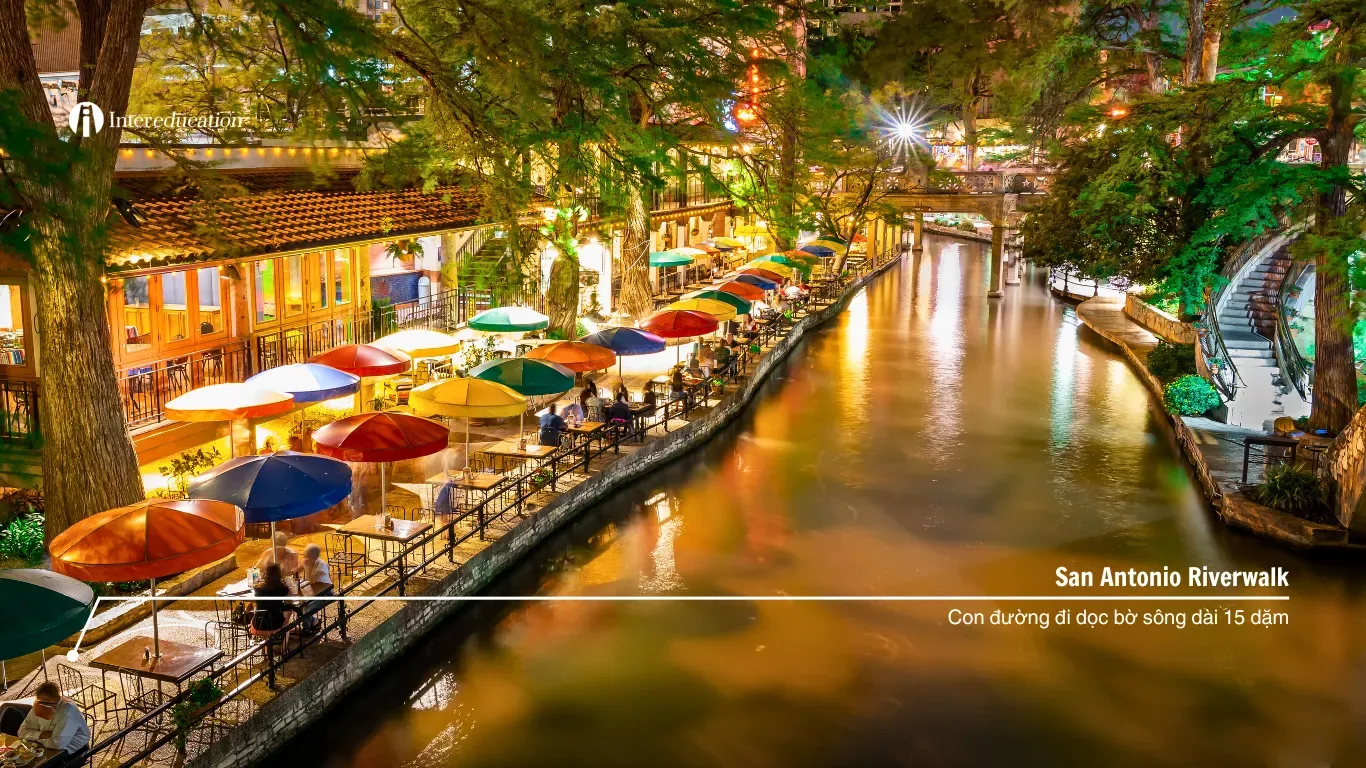 Scenic San Antonio Riverwalk, a relaxing riverside path in Texas