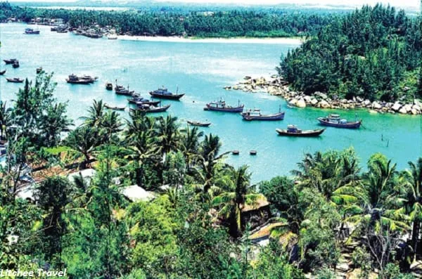 Sa Can estuary, where the sea and river meet, bringing peaceful beauty
