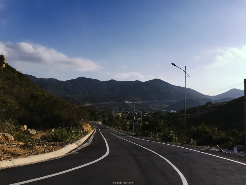 Scenic road leading to Vinh Hy Bay, Vietnam