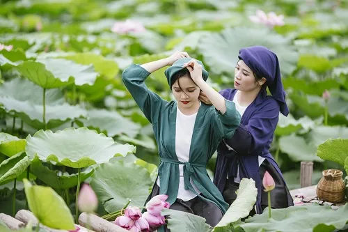 Lotus pond at Bai Da Song Hong, a newly opened location serving visitors and photography enthusiasts