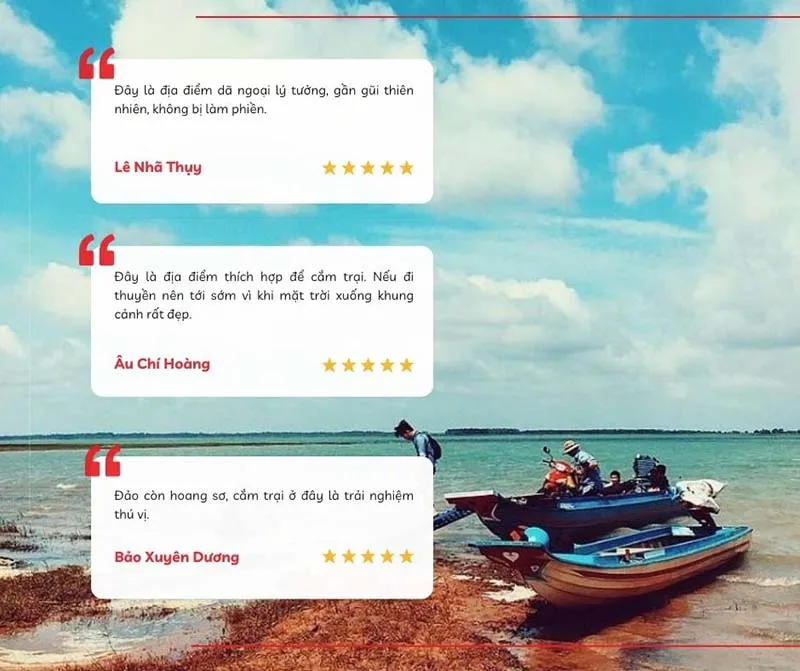 Visitor review about the camping experience on Nhim Island