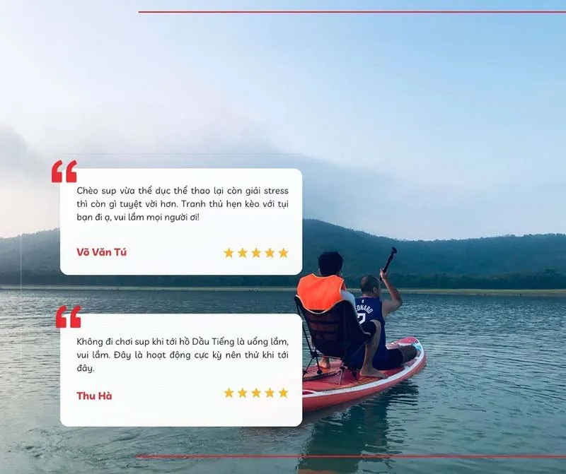 Visitor review about the SUP paddling experience on Dau Tieng Lake