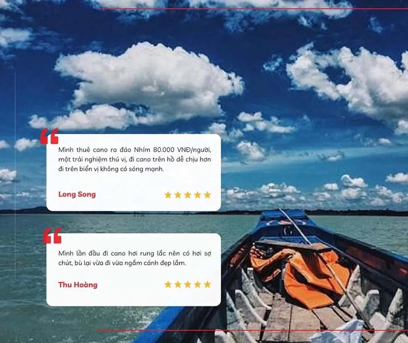 Visitor review about the canoeing experience on Dau Tieng Lake