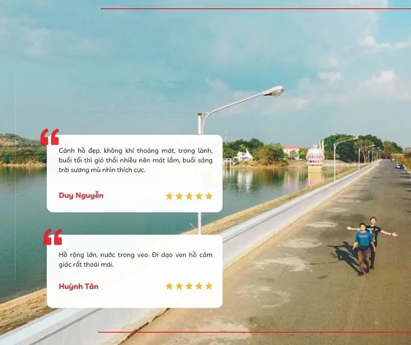 Visitor review about the experience of strolling and sightseeing by Dau Tieng Lake