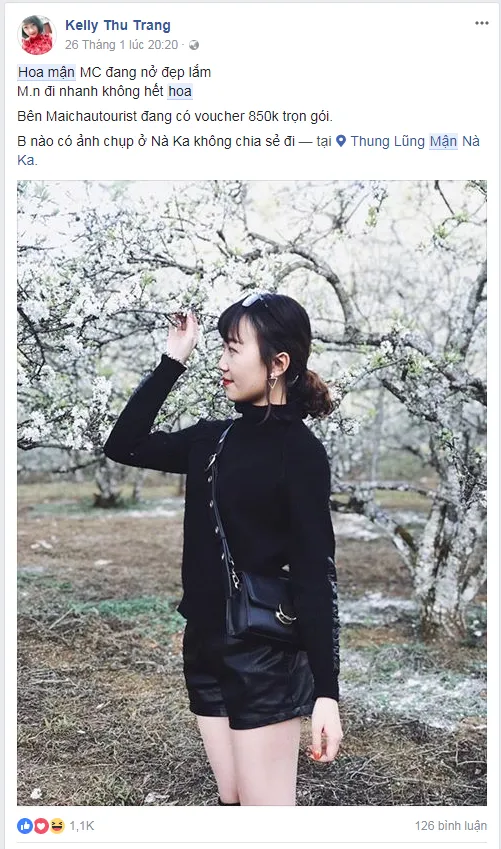 Customer review expressing happiness with their Moc Chau trip