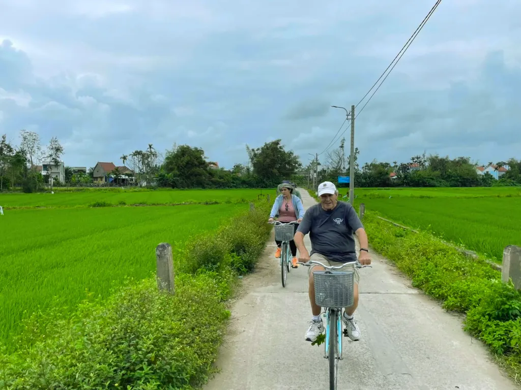 Đạp xe thong dong trên những con đường làng yên bình ở đảo Cẩm Kim