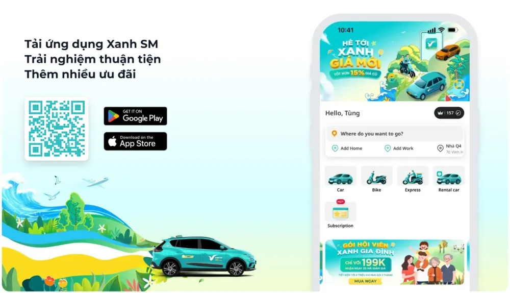 Traveling to Vong Village by Xanh SM electric car