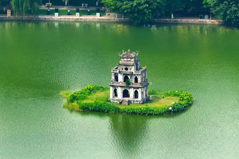 Hoan Kiem Lake and Turtle Tower, symbols of Hanoi, a historical site in Hanoi