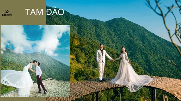 French colonial stone church in misty Tam Dao, known as "Da Lat of the North" in Vietnam