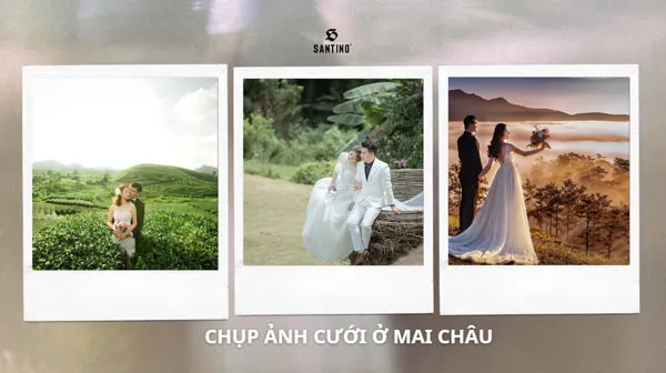 Beautiful wedding photoshoot location in Mai Chau with green valley and rolling mountains scenery