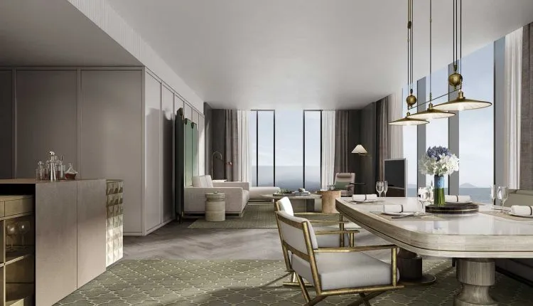 Living area of an Executive Ocean View Suite at Hoiana Hotel & Suites