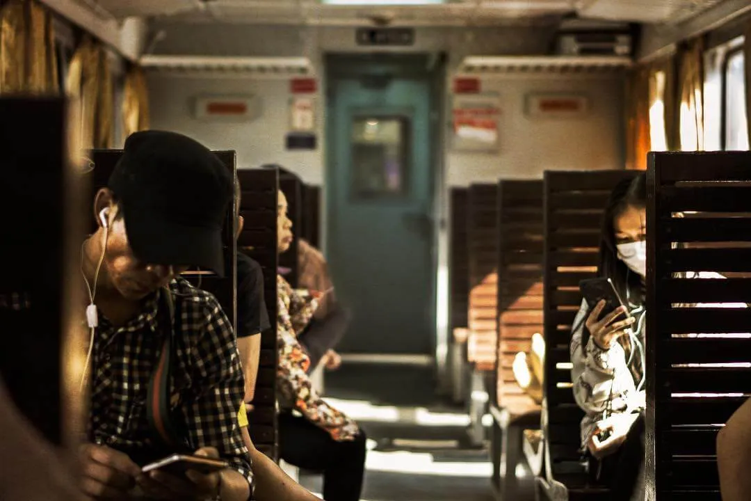 Soft seat with air conditioning on a train