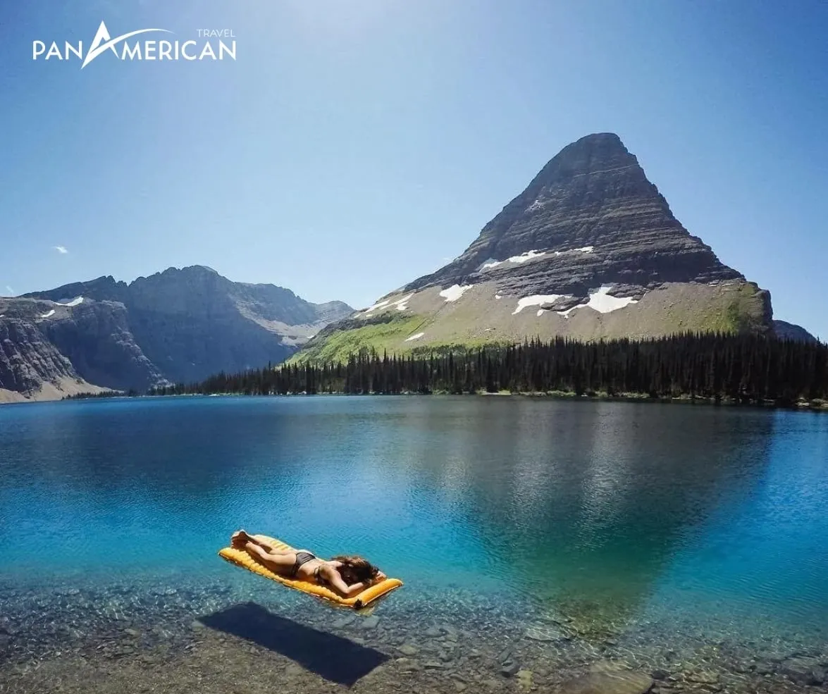 Hidden Lake's vibrant blue waters stand out in breathtaking landscapes