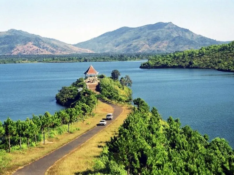Lak Lake Dak Lak appears like a picturesque landscape painting amidst the Central Highlands mountains and forests