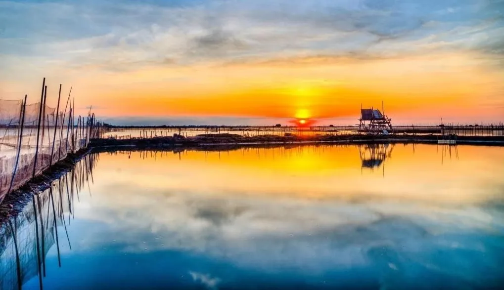 Romantic sunset at O Loan Lagoon Phu Yen