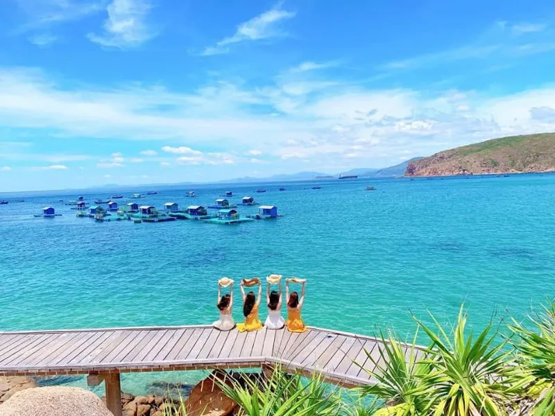 Hòn Khô có những bãi cát trắng mịn, rạn san hô sặc sỡ cùng hàng cây cổ thụ cao ngất, điểm đến hấp dẫn du khách yêu thích khám phá biển đảo Bình Định