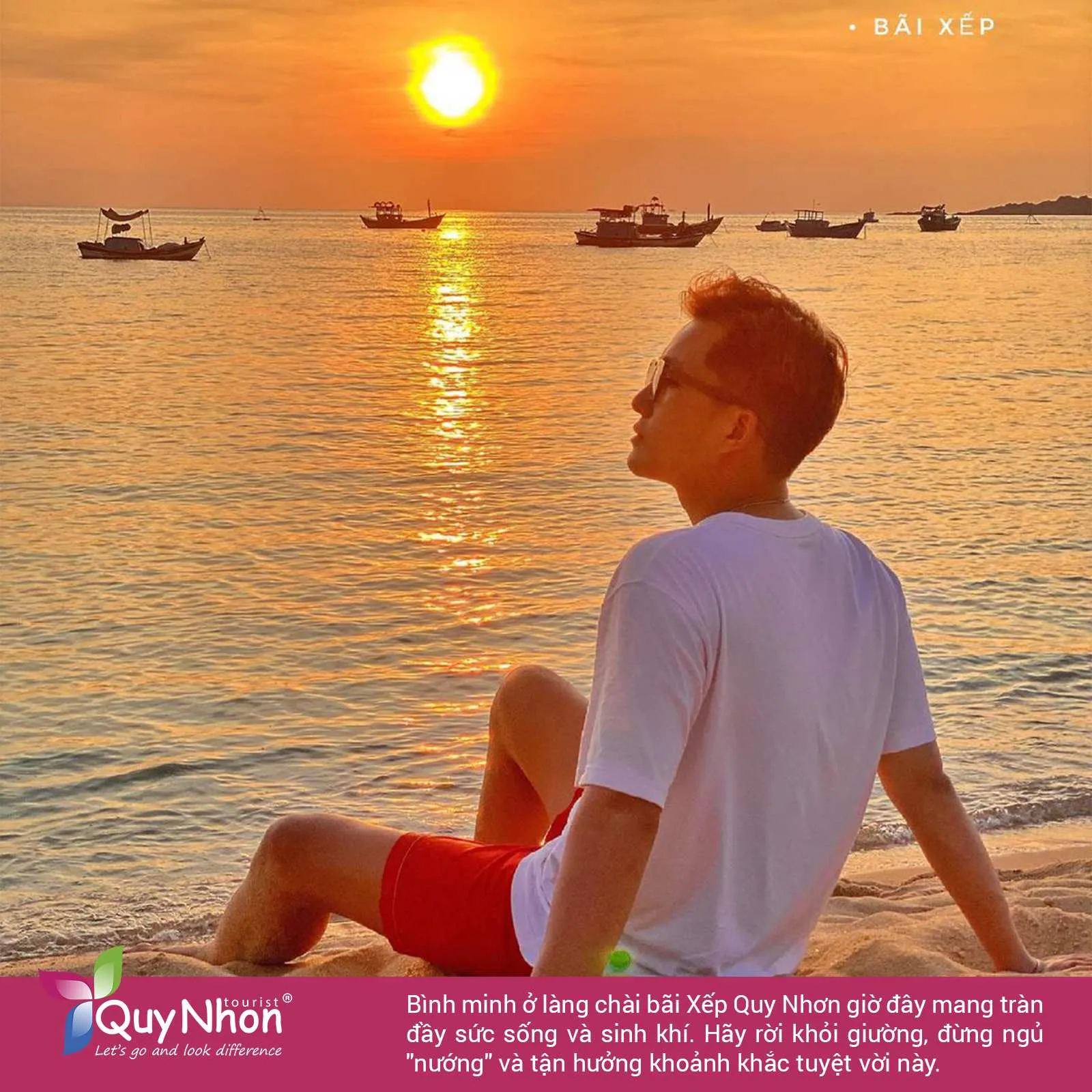 Khám phá Bãi Xếp Quy Nhơn ngắm bình minh vào sáng sớm.